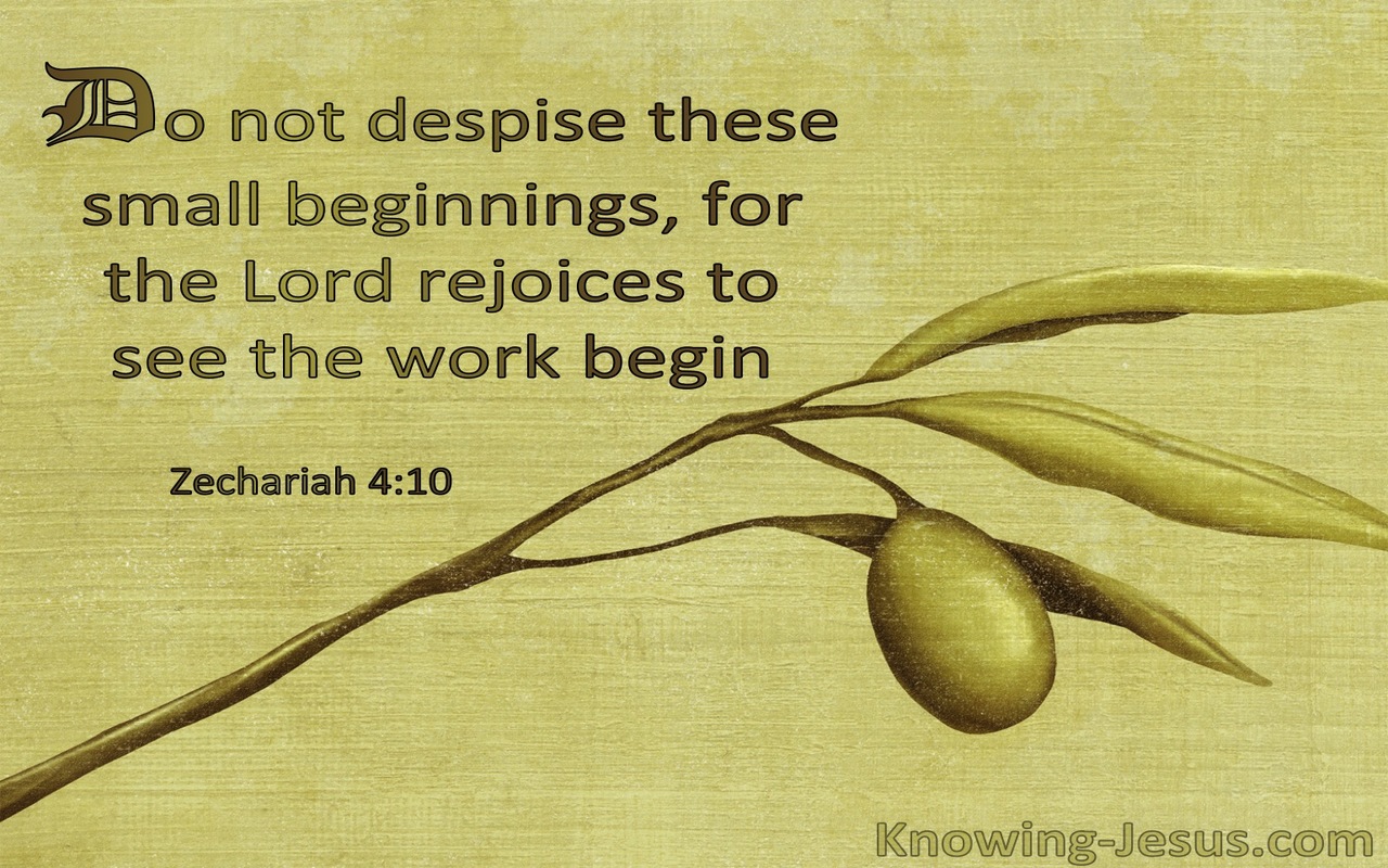 Zechariah 4:10 Do Not Despise These Small Beginnings For The Lord Rejoiced To See The Work Begin (windows)03:30